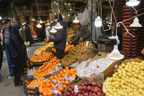 Fruit and vegetable sale in a bazaar in Tehran, Iran, 18/03/2019, Asia