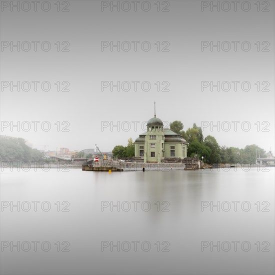 The Helmovsky jez hydropower plant on the Vltava River in Prague, Czech Republic, Europe