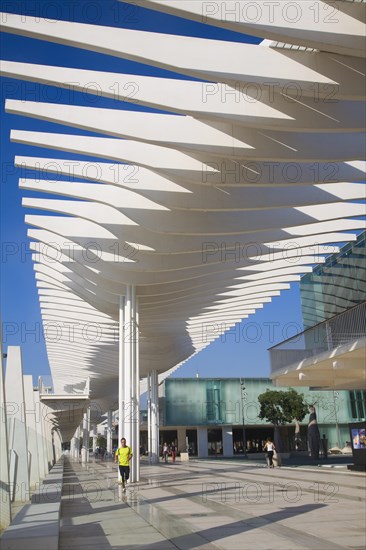 Quay two El Palmeral de las Sorpresas port development of the modern new cruise terminal, Malaga, Spain, Europe