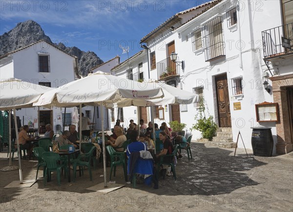 Cafes in Andalucian village of Grazalema, Cadiz province, Spain, Europe