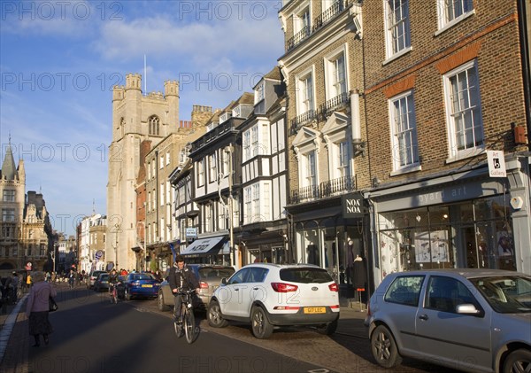 Great St Mary's church and historic buildings King's Parade, Cambridge, England, United Kingdom, Europe