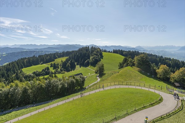 Alpine view from the Pfaender, 1064m, local mountain of Bregenz, Vorarlberg, Alps, Austria, Europe