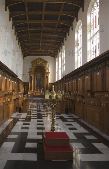 Trinity College chapel interior, Cambridge University, England, United Kingdom, Europe