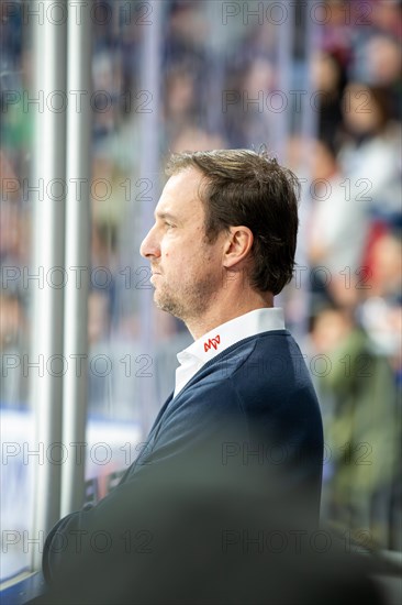 23 February 2024: Daniel Hopp at the Adler Mannheim match against the Nuremberg Ice Tigers