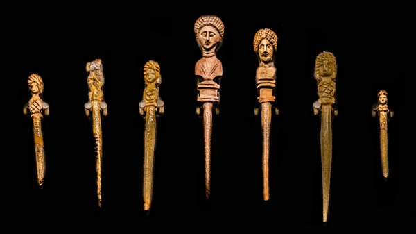 Hairpins, 1st-4th century, National Archaeological Museum, Villa Cassis Faraone, UNESCO World Heritage Site, important city in the Roman Empire, Aquileia, Friuli, Italy, Aquileia, Friuli, Italy, Europe