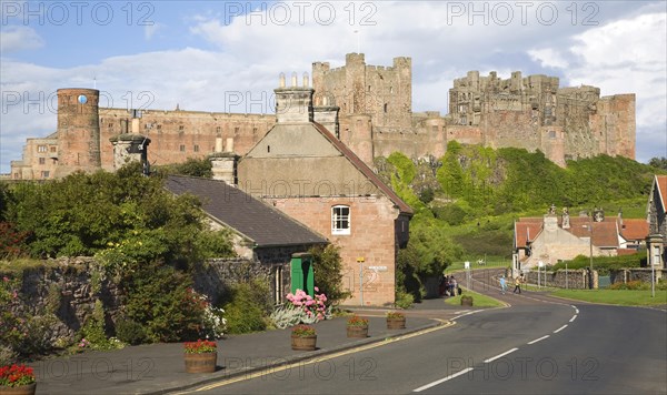 Bamburgh Castle and village, Nortumberland, England, United Kingdom, Europe