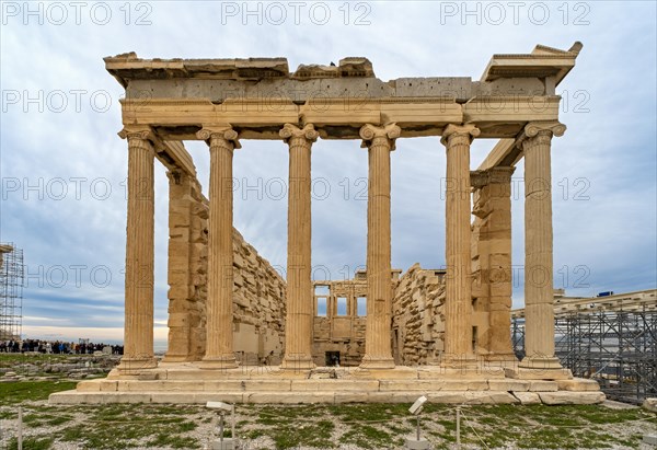 East facade of Erechtheion or Erechtheum, Temple of Athena Polias, Acropolis of Athens, Greece, Europe
