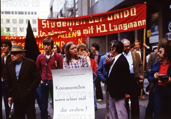 DEU, Germany, Dortmund: Personalities from politics, business and culture from the years 1965-90 Ruhr area. Student demonstration for better education ca. 1980, Europe