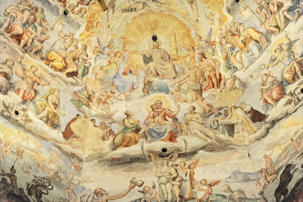 Interior of the Dome of the Basillica di Santa Maria del Fiore, Il Duomo di Firenze, Florence, Italy, Europe