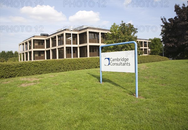 Modern high-tech businesses located in Cambridge Science park, Cambridge, England founded by Trinity College in 1970, is the oldest science park in the United Kingdom