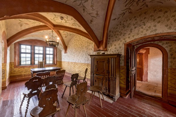 Middle lord's chamber, living quarters, medieval knight's castle, Ronneburg Castle, Ronneburger Huegelland, Main-Kinzig district, Hesse, Germany, Europe