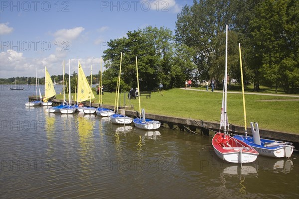 Boats on Oulton Broad, Suffolk, England, United Kingdom, Europe