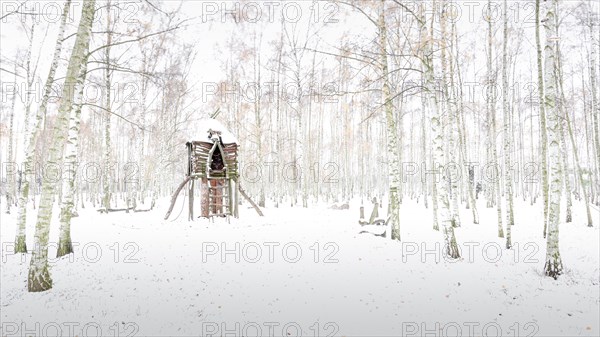 A small witch's house at the Suedpark playground in Berlin Schoenefeld