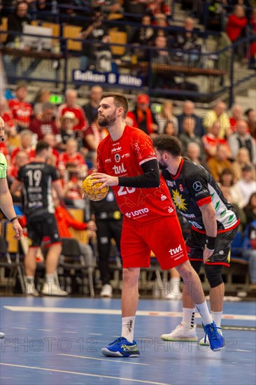 18.02.2024, 2nd HBL, German Handball League, Matchday 21) : Eulen Ludwigshafen against TuS N-Luebbecke (final score 34:32) . Picture: Alexander Falk (20), Eulen Ludwigshafen