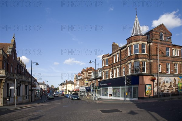 High Street shops in the town centre of Dovercourt, Harwich, Essex, England, United Kingdom, Europe