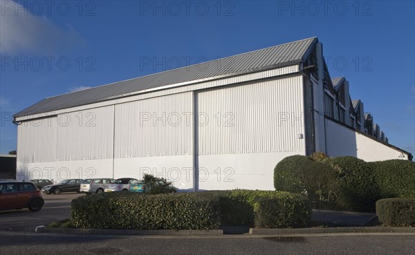 Historic aircraft hangars at former RAF Martlesham Heath, Suffolk, England, United Kingdom, Europe