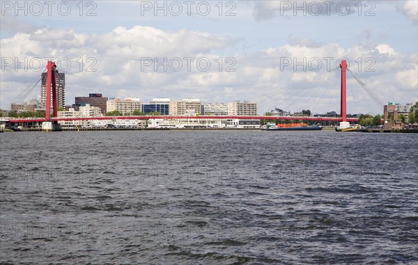 Brugweg bridge and River Maas, Rotterdam, South Holland, Netherlands