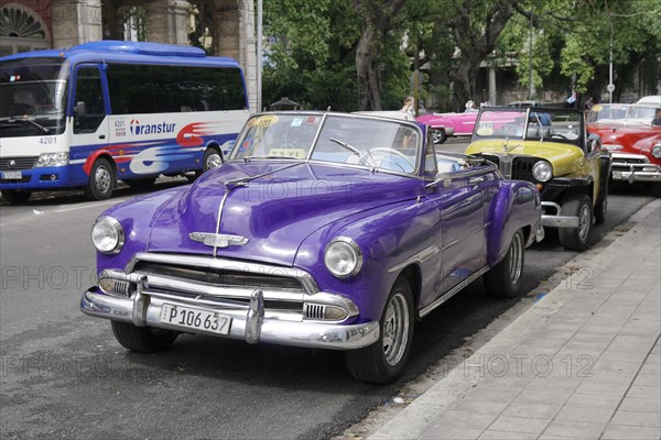 American convertibles of the 1950s, in Havana, Cuba, Central America