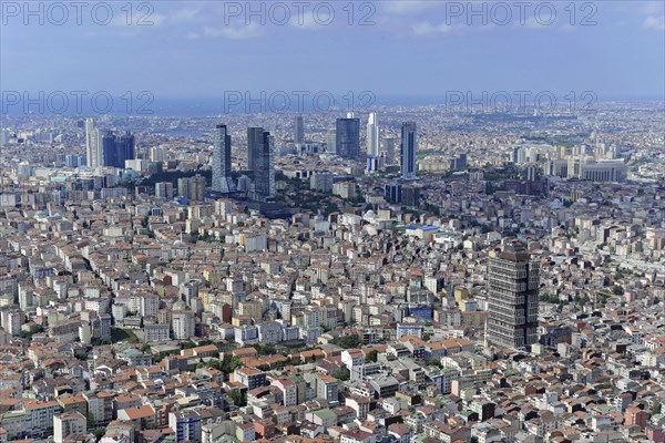 View from Istanbul Sapphire with financial district Levent, Besiktas, European part of Istanbul, Turkey, Asia