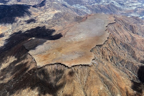 Namibia, Gamsberg, Table Mountain, natural monument, Max Planck Institute for Astronomy, observatory, Hakos Mountains, basalt, mountain, aerial photo, scientific site, 2347 metres high, Namibia, Africa