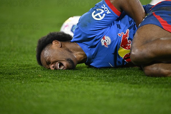 Lois Openda RasenBallsport Leipzig RBL (17) injured, injury, Allianz Arena, Munich, Bavaria, Germany, Europe