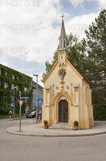 Max Emanuel Chapel, built in 1719 after the War of the Spanish Succession, moated castle am Inn, Bavaria