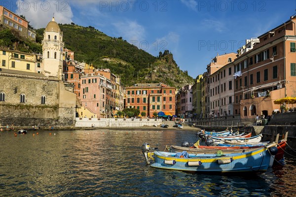 Village with colourful houses by the sea, Vernazza, UNESCO World Heritage Site, Cinque Terre, Riviera di Levante, Province of La Spezia, Liguria, Italy, Europe