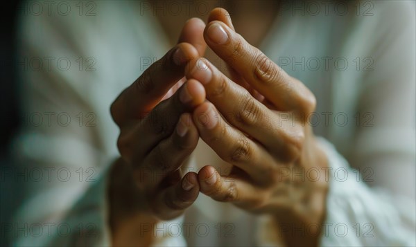 Two hands intimately intertwined, signifying closeness and connection AI generated