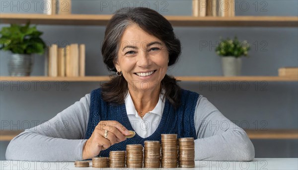 AI generated, A pensioner is happy about his nest egg savings