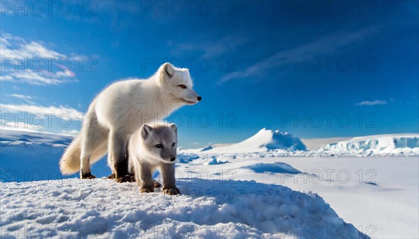 KI generated, An arctic fox (Vulpes lagopus), snow fox, arctic fox