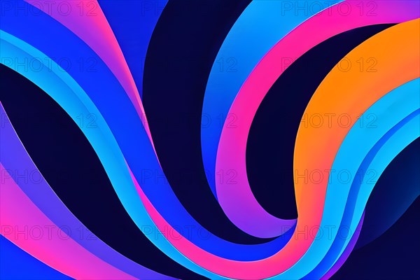 Animation incorporating vibrant colors in swirling playful patterns conveying movement, AI generated