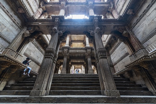 Adalaj Stepwell or Rudabai Stepwell, Adalaj, Gujarat, India, Asia