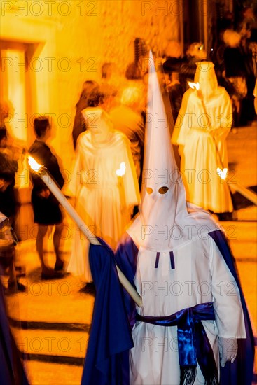 Penitents, Nazarenos, Semana Santa, Procession, Good Friday, Pollenca, Majorca, Balearic Islands, Spain, Europe