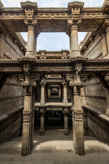 Adalaj Stepwell or Rudabai Stepwell, Adalaj, Gujarat, India, Asia