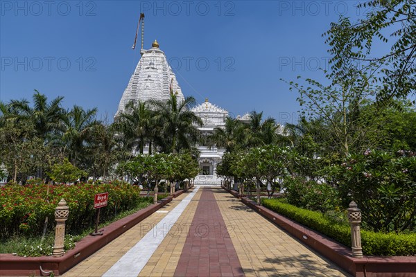 Marble build Dharamshala Manilaxmi Tirth Jain temple, Gujarat, India, Asia