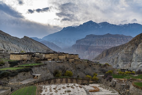 Remote Tetang village, Kingdom of Mustang, Nepal, Asia