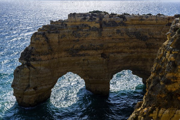 Rocks in the Algarve, summer holiday, weather, sunny, Atlantic, summer holiday, travel, holiday, tourism, nature, rocky, rocks, landscape, coastal landscape, rocky coast, cliffs, bay, bay of the sea, sea, Carvoeiro, Portugal, Europe