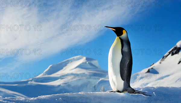 AI generated, Antarctica, snow, ice, winter, king penguin (Aptenodytes patagonicus), Antarctica