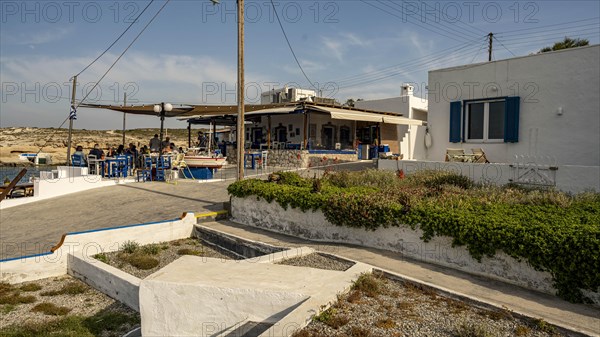 View of the Restaurante, Medusa, Milos, Cyclades, Greece, Europe