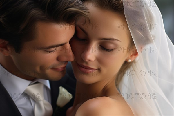 Wedding bride and groom couple in love. KI generiert, generiert AI generated
