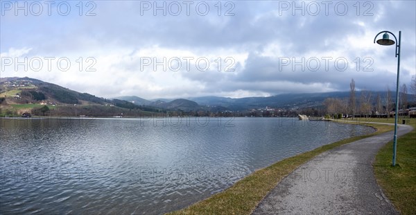 Cloudy sky, Stubenbergsee, panoramic view, Stubenberg am See, Styria, Austria, Europe