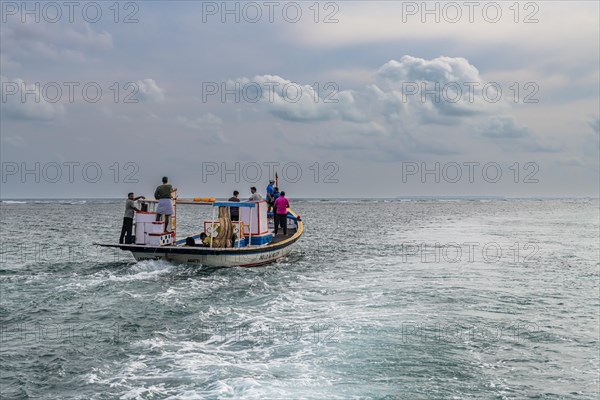 Fishing boat on Agatti Island, Lakshadweep archipelago, Union territory of India