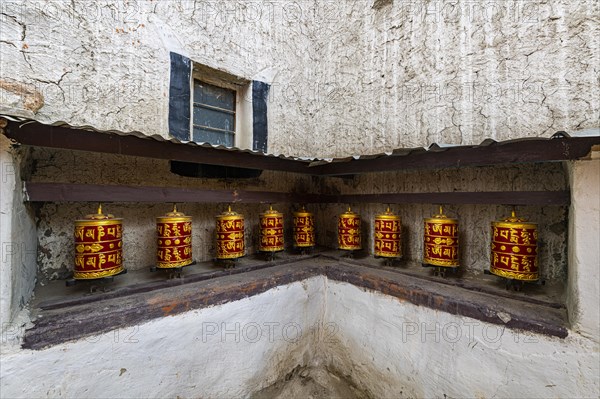 Stupas (chsrten) in Lo-Manthang village, Kingdom of Mustang, Nepal, Asia