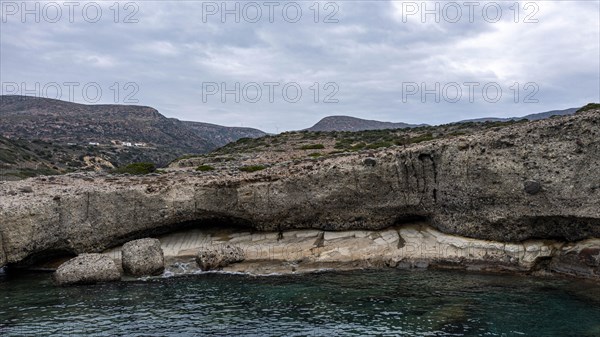 The coast near Malolo, Milos, Cyclades, Greece, Europe