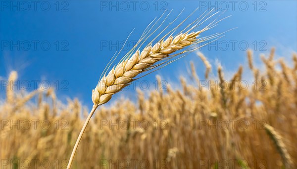 AI generated, A single ear of wheat in the cornfield, Wheat, Ear of wheat