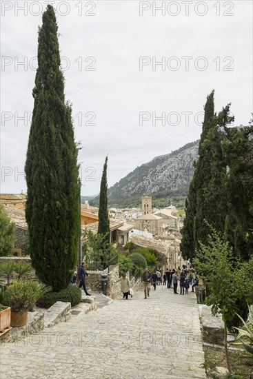 Stairway to Calvary, Pollensa, Pollenca, Serra de Tramuntana, Majorca, Majorca, Balearic Islands, Spain, Europe