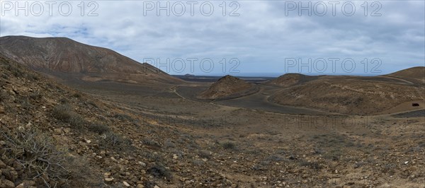 Hiking trail to Caldera Blanca, Lanzarote, Canary Islands, Spain, Europe