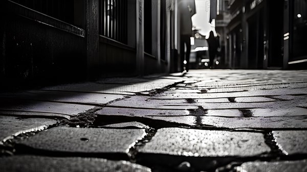 Candid street uneven cracked pavement, AI generated