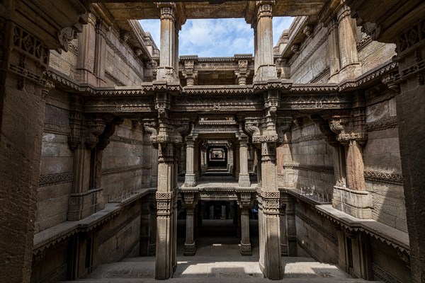 Adalaj Stepwell or Rudabai Stepwell, Adalaj, Gujarat, India, Asia