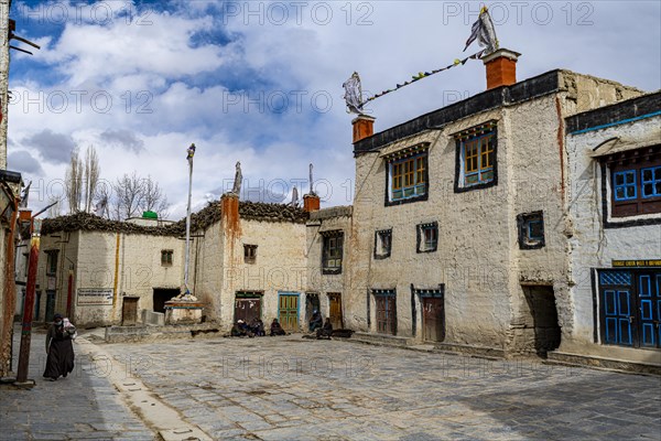 The walled historic centre, Lo Manthang, Kingdom of Mustang, Nepal, Asia